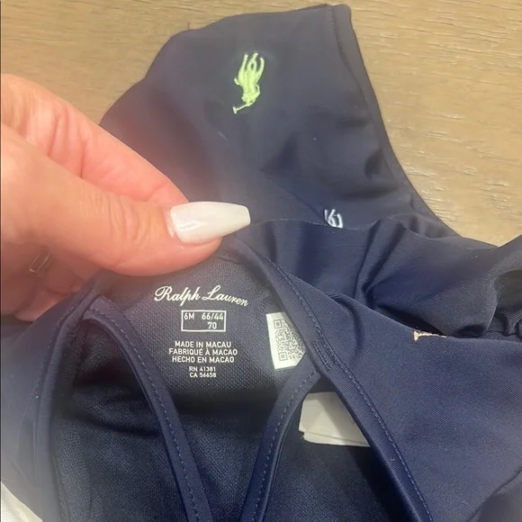 Ralph Lauren Kids Swim One Piece - White and Black - Picture 4 of 4